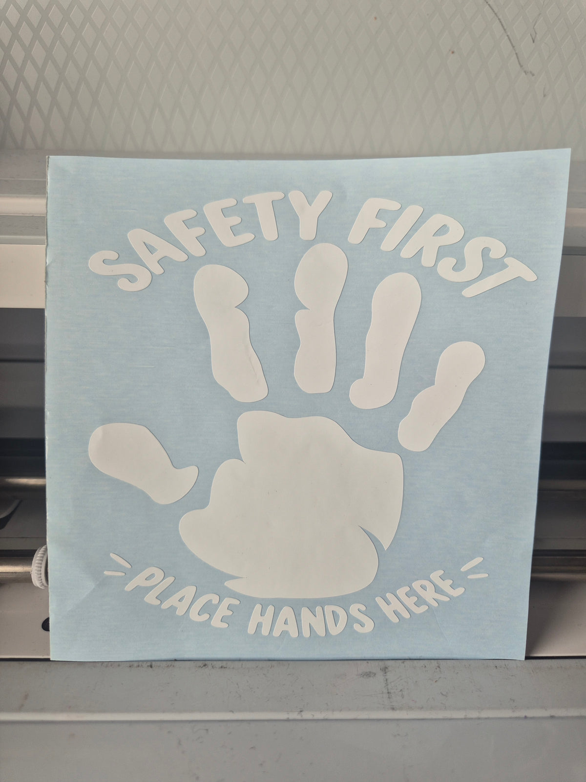 Safety First – Place Hands Here Car Safety Decal