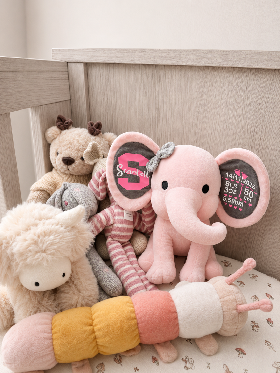 Personalised Birth Stat Elephant