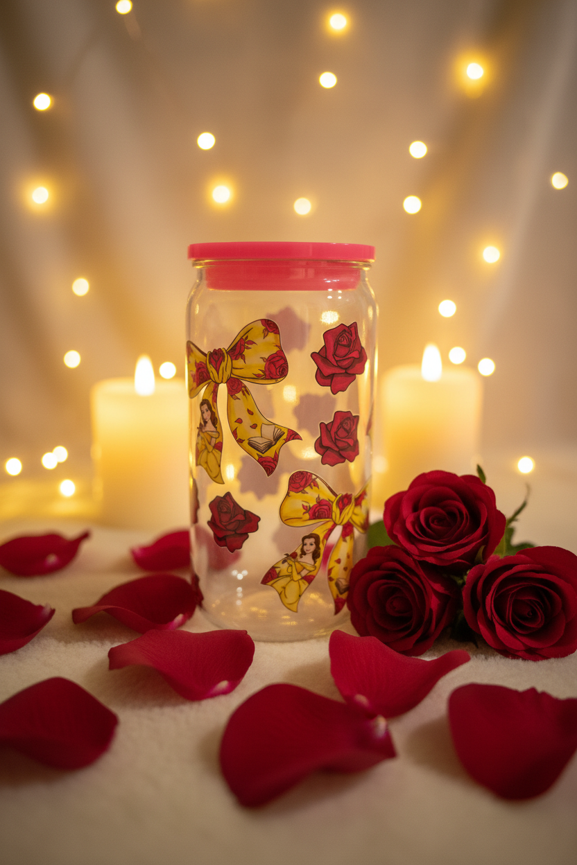 Beauty and the Beast Glass Can