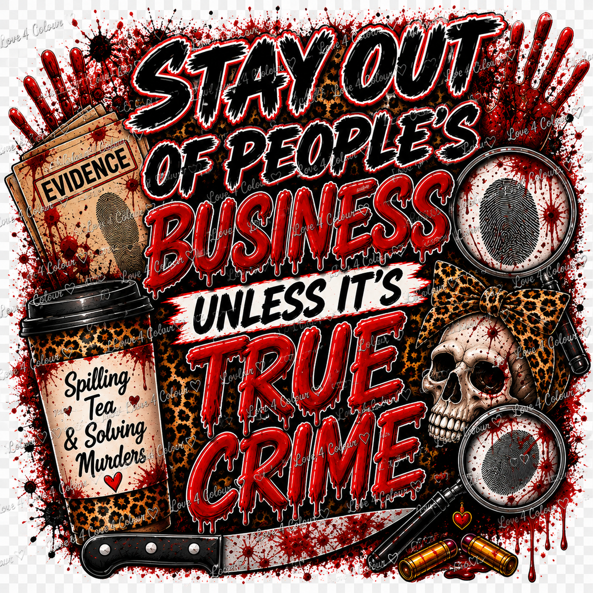 True Crime PNG Bundle – 5 Digital Designs for Cricut & Sublimation | Instant Download