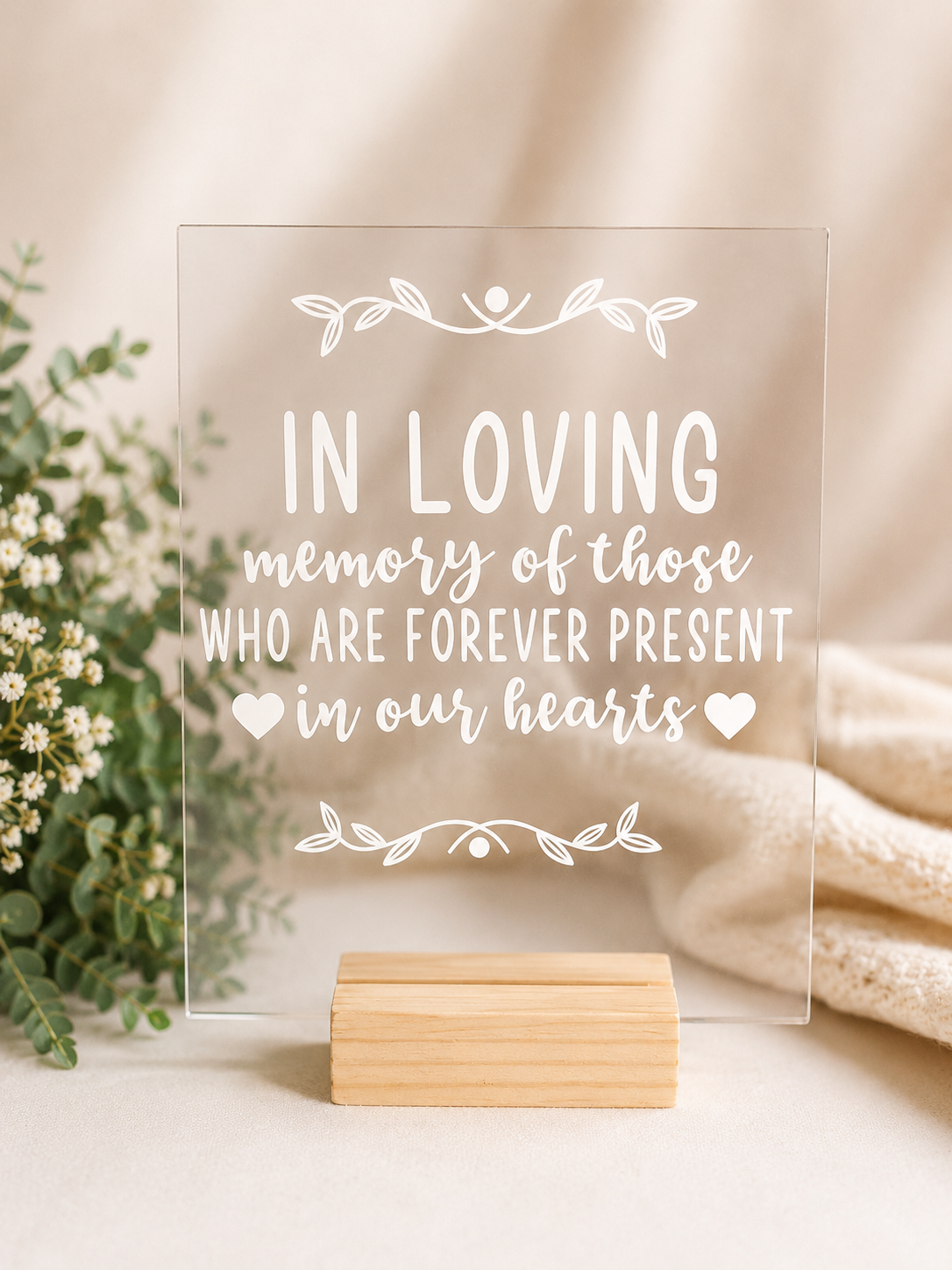 Acrylic Wedding Sign Set of 4 – Made to Order with Wooden Stands