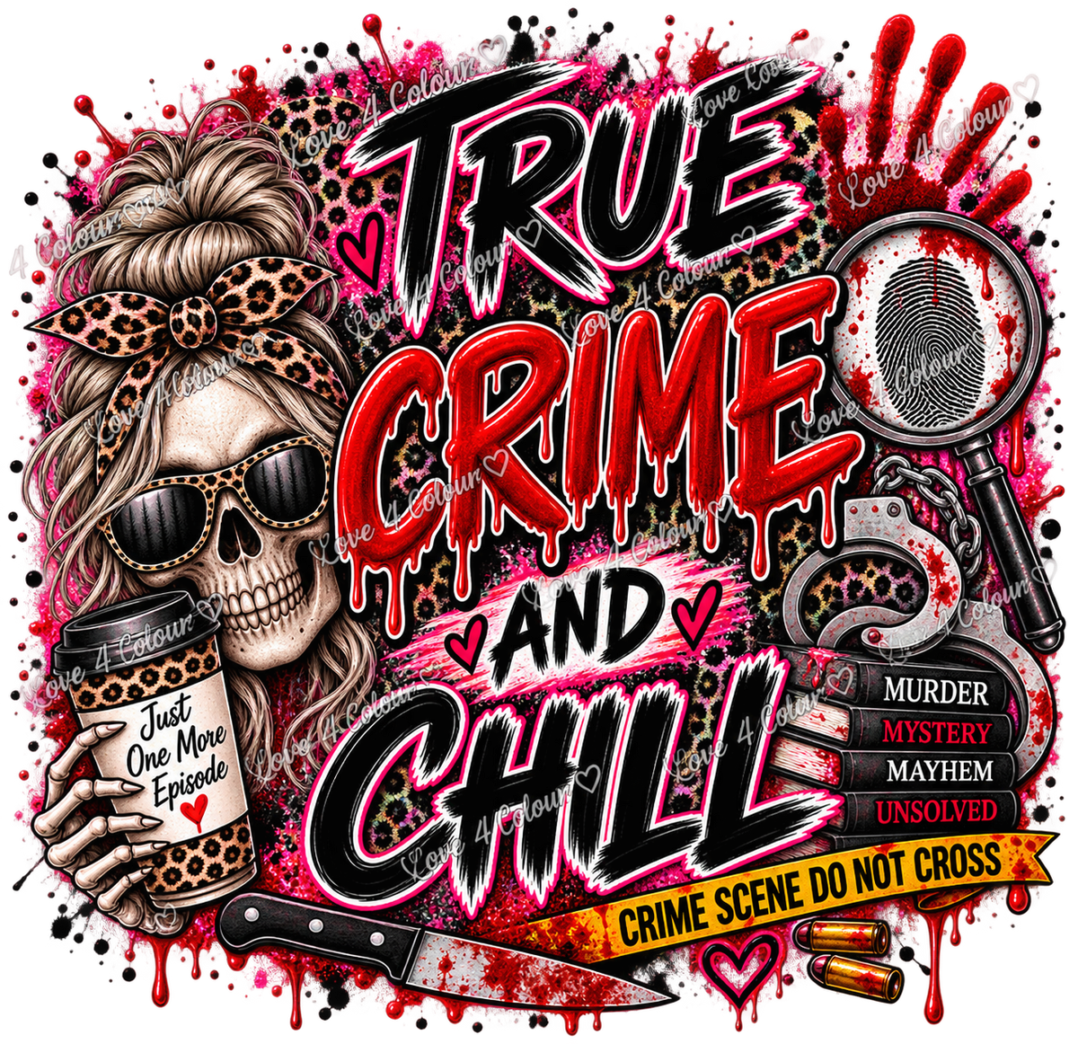 True Crime PNG Bundle – 5 Digital Designs for Cricut & Sublimation | Instant Download