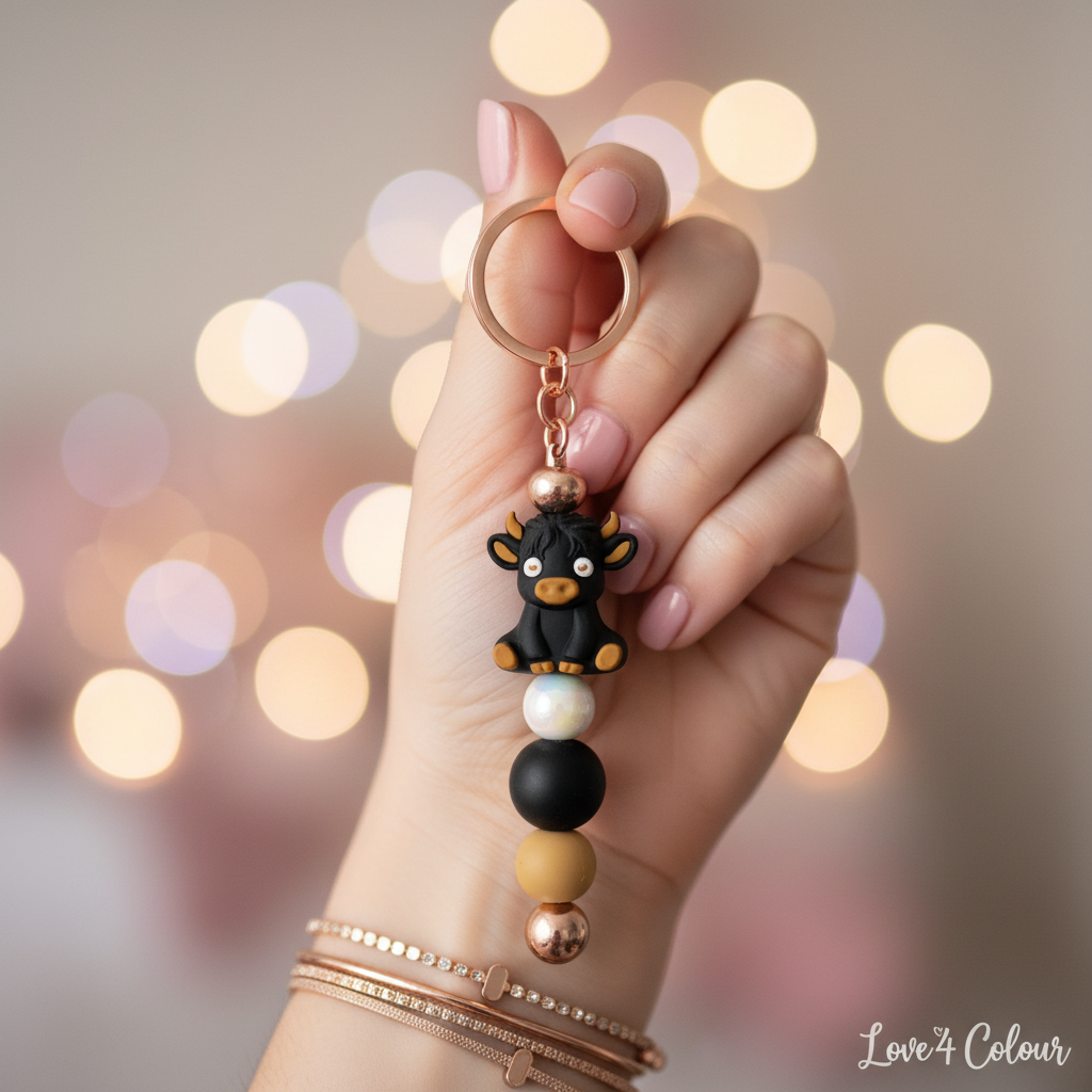 Custom keychain held in hand close-up lifestyle photo