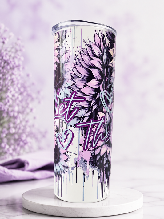 Let Them 20oz Tumbler - purple floral design