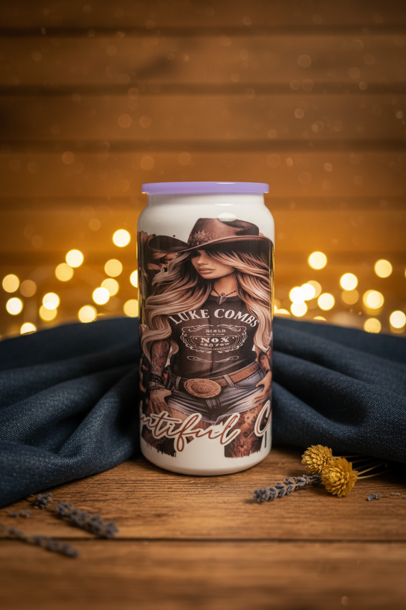 Luke Combs Glass Can