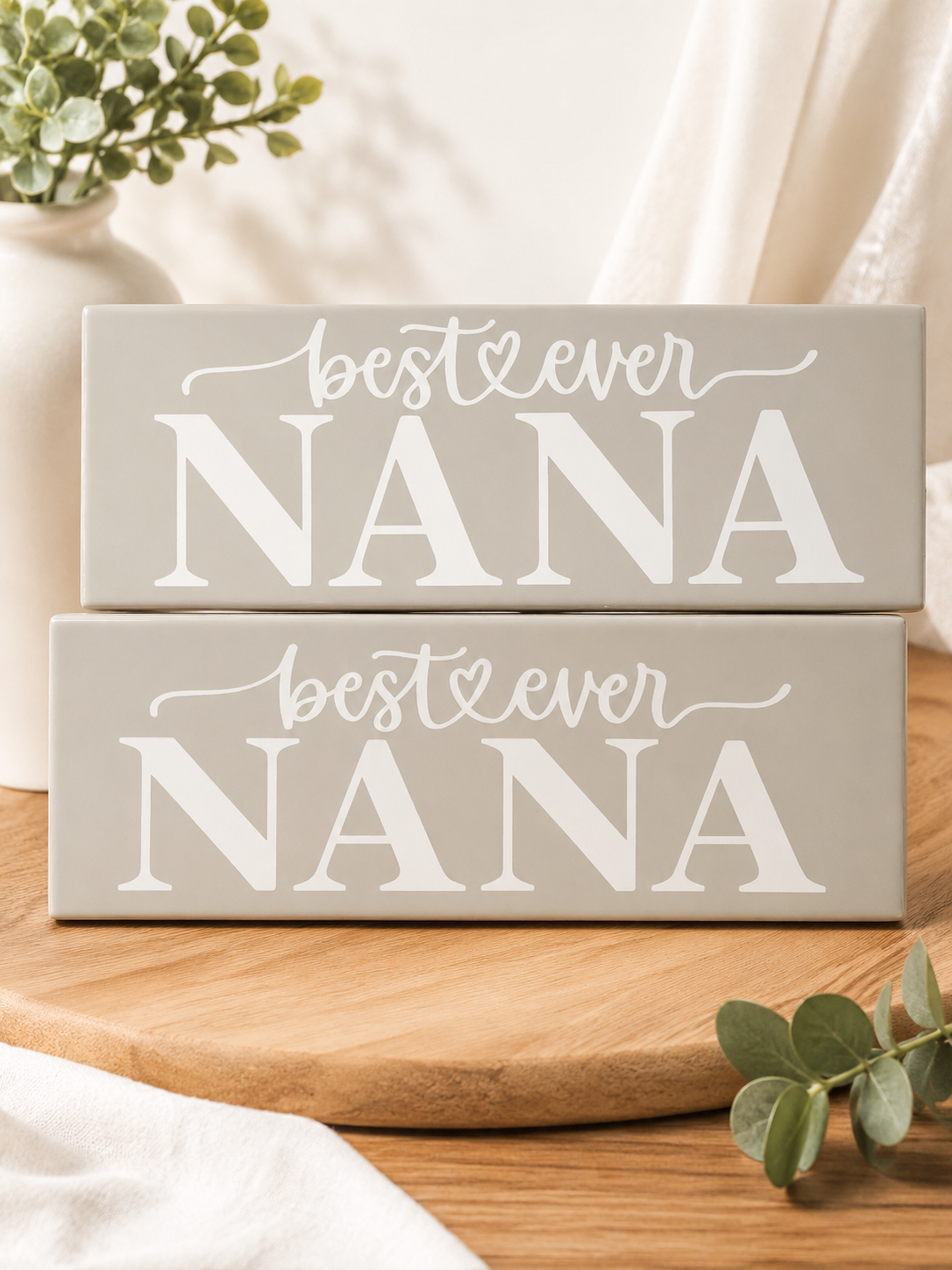 Best Ever Nana grey name tile with stand