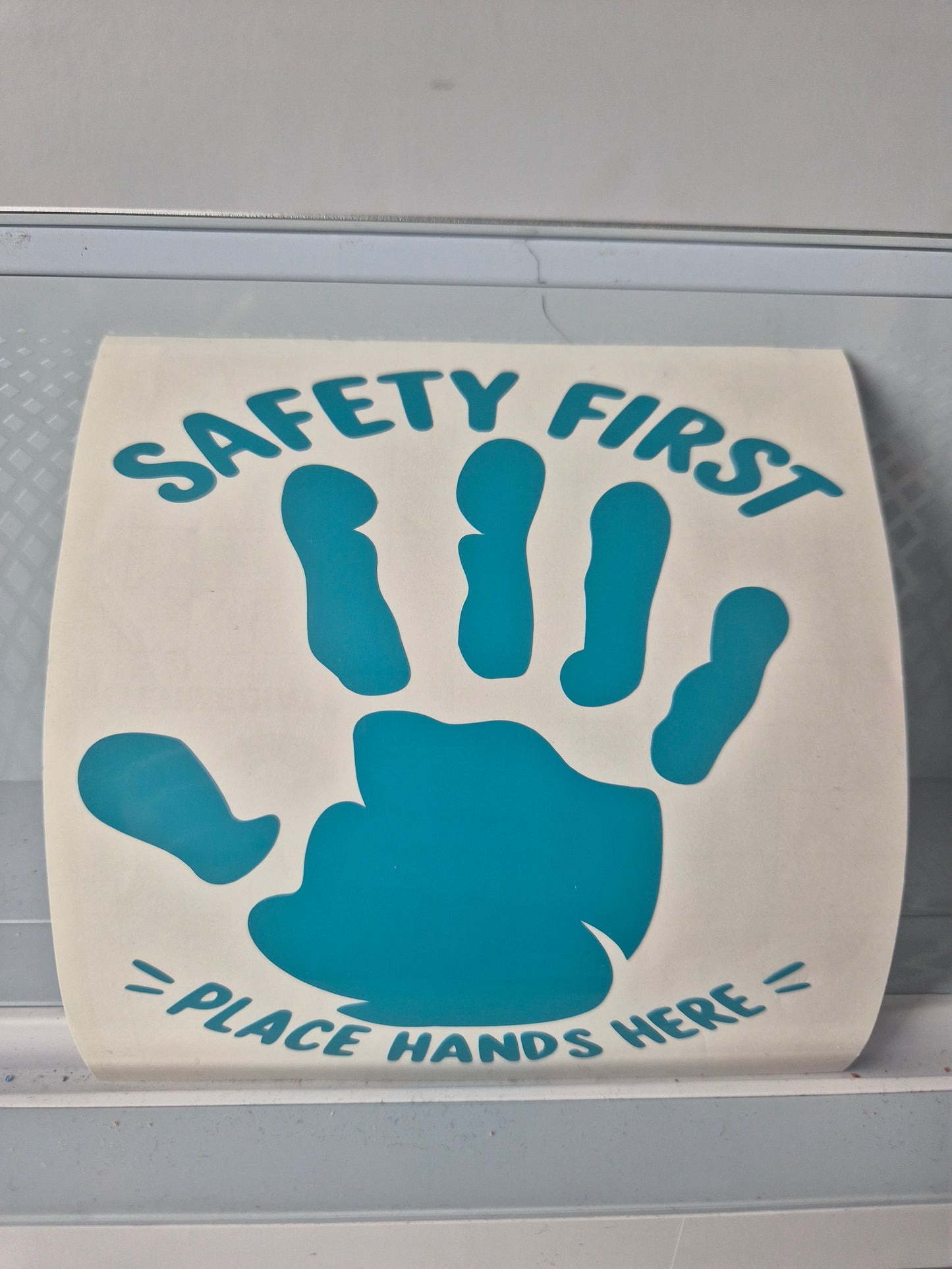 Safety First – Place Hands Here Car Safety Decal