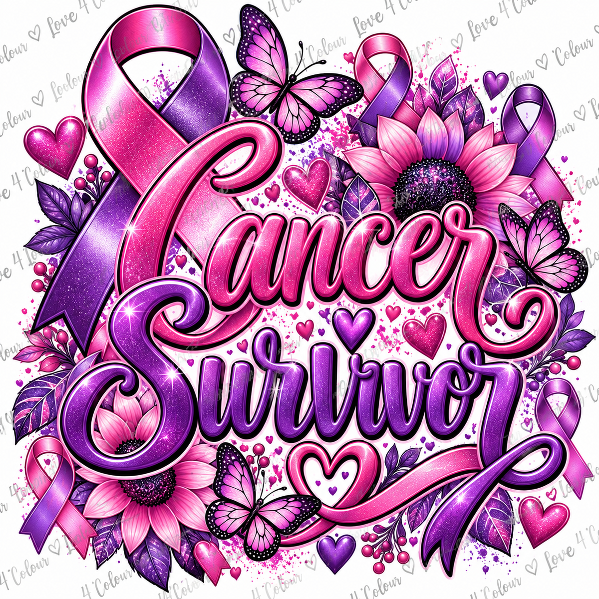Cancer Survivor PNG – Cancer Awareness & Survivor Digital Design for Cricut & Sublimation