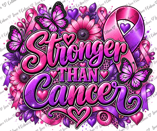 Stronger Than Cancer PNG – Cancer Awareness & Survivor Digital Design for Cricut & Sublimation
