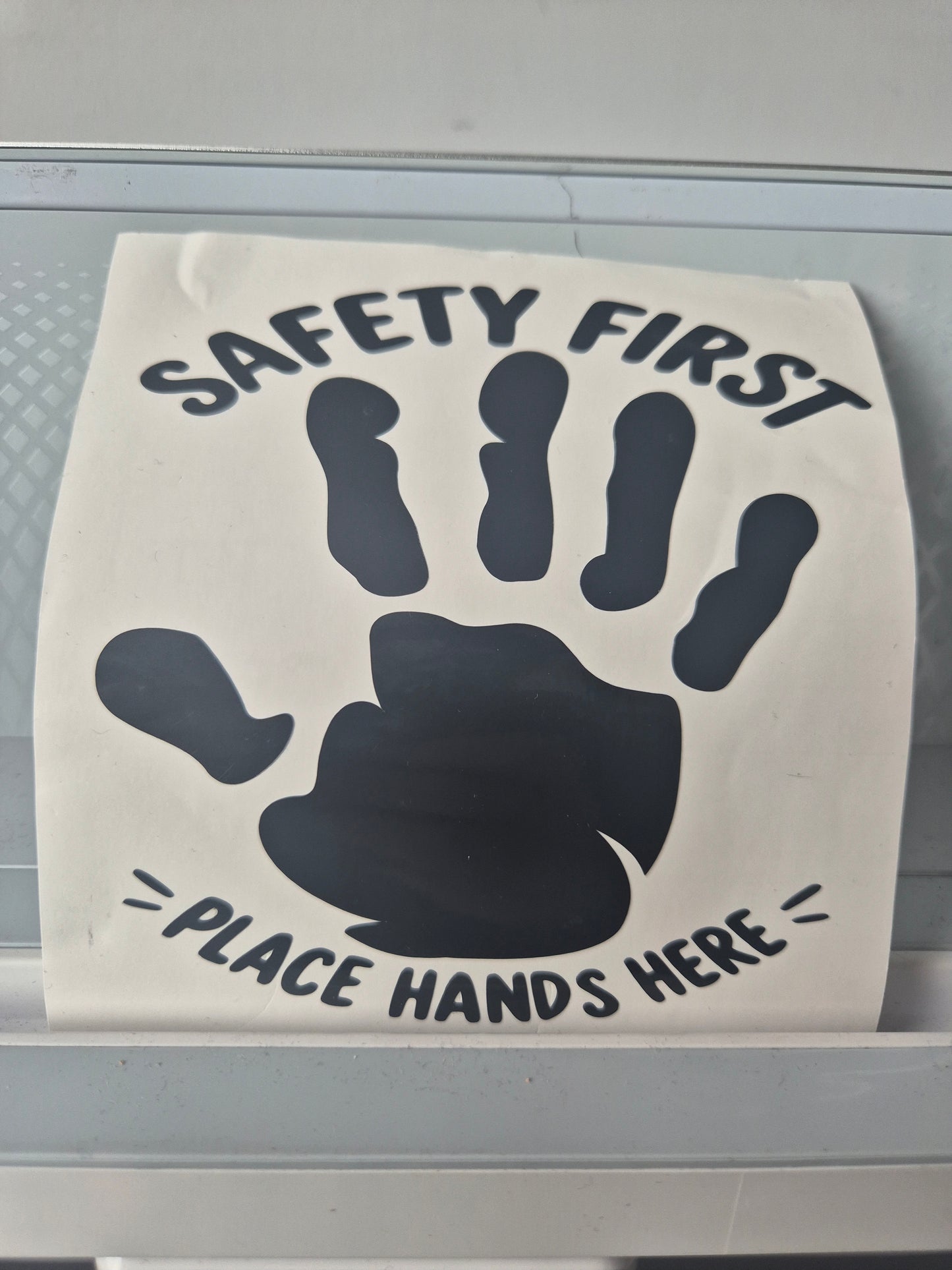 Safety First – Place Hands Here Car Safety Decal